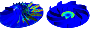 Comparative picture showing the differences in erosion rate depending on the fan design method